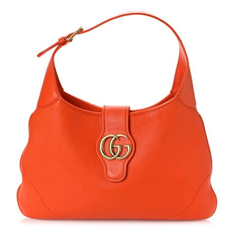 GUCCI Goatskin Medium Aphrodite Shoulder Bag Deep Orange 